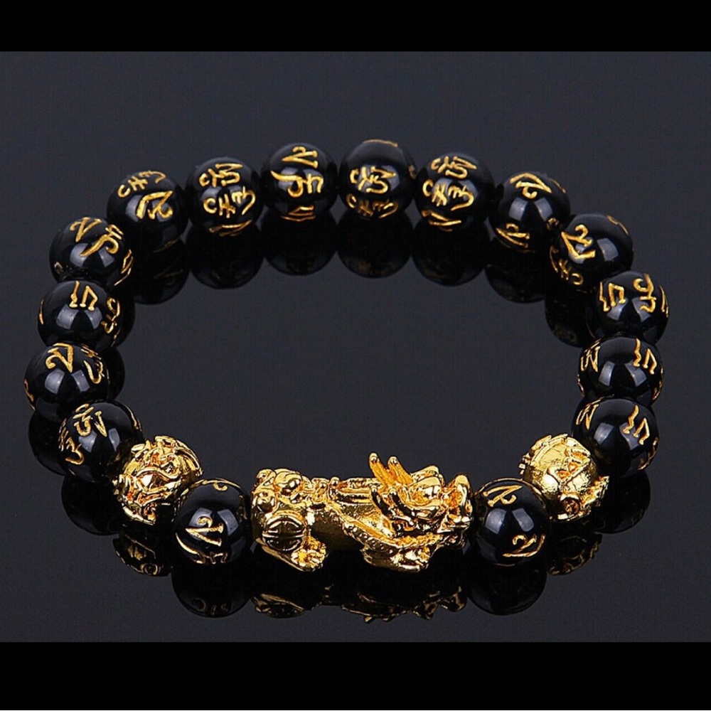 Feng Shui Pixiu Good Luck Bracelets , Men Women Natural Gemstone Healing Energy
